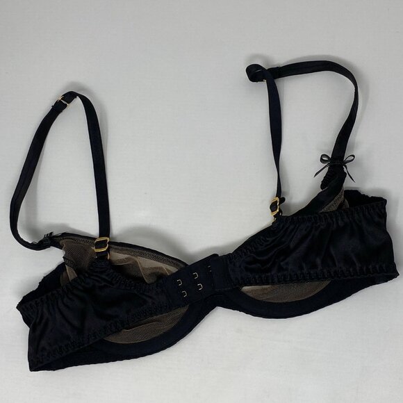 Agent Provocateur Evalyne Black Silk Bra 36B New/Defect - Picture 8 of 16